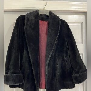 Vintage Black Faux Fur Jacket form 1960s